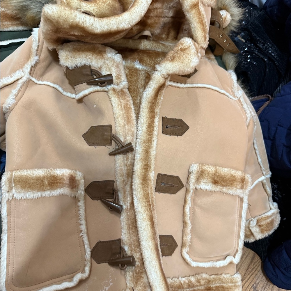 Kids Tan Toggle Coat